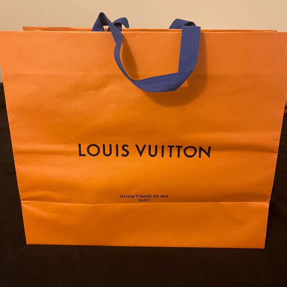 NEW LOUIS VUITTON Authentic Gift Shopping Bag Small Orange Medium